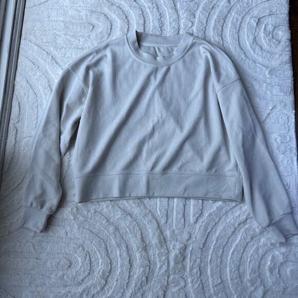 Lululemon Ribbed Softstreme™ Perfectly Oversized Cropped Crew — Bone (8) - Picture 2 of 5